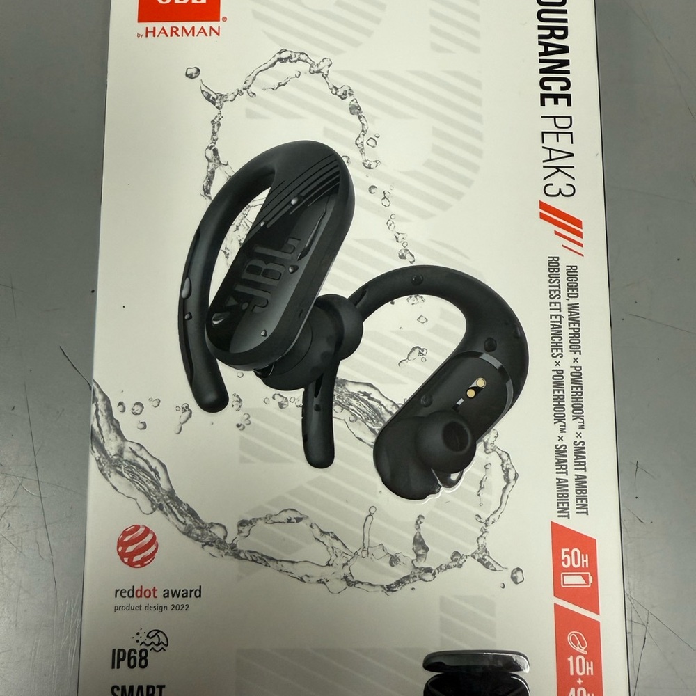 JBL Endurance Peak 3 Earbud Headphones - Black